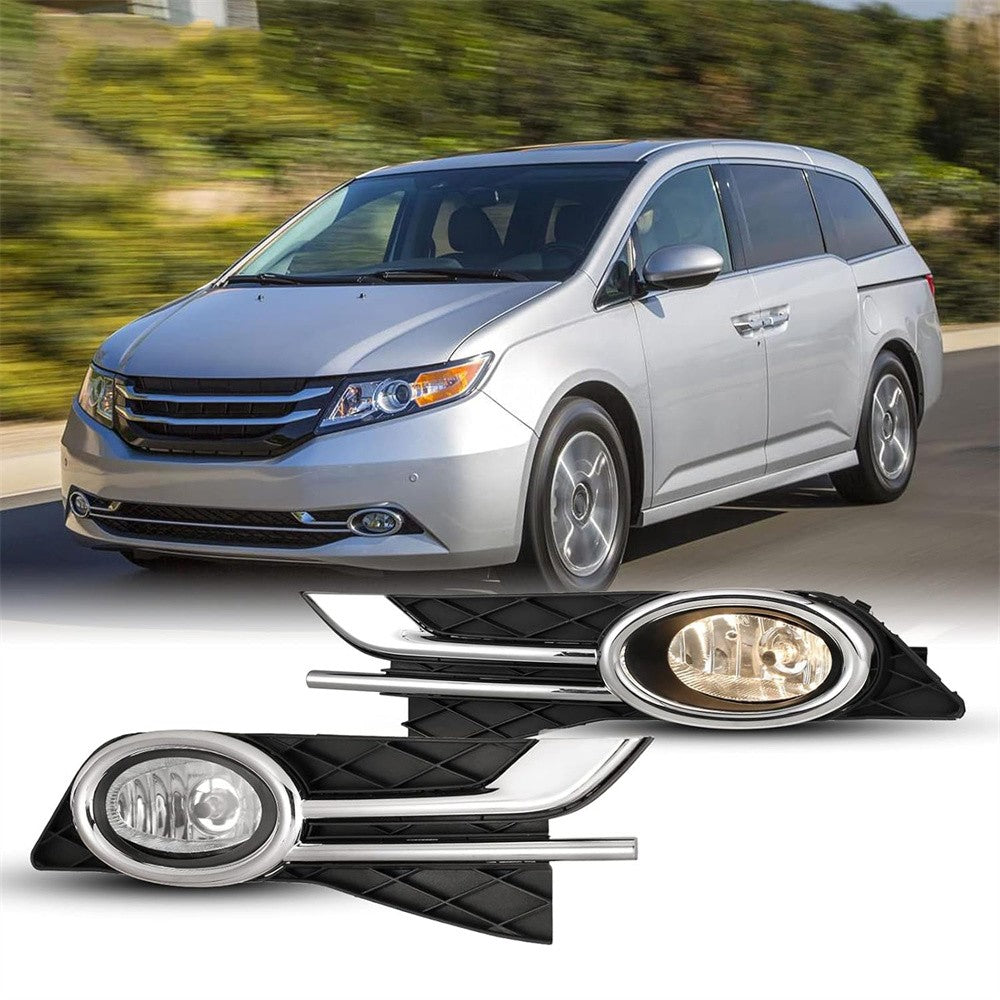 Car Fog Lights Clear Lens Lamps+Switch+Bezels for Honda Odyssey 2014 2015 -2017