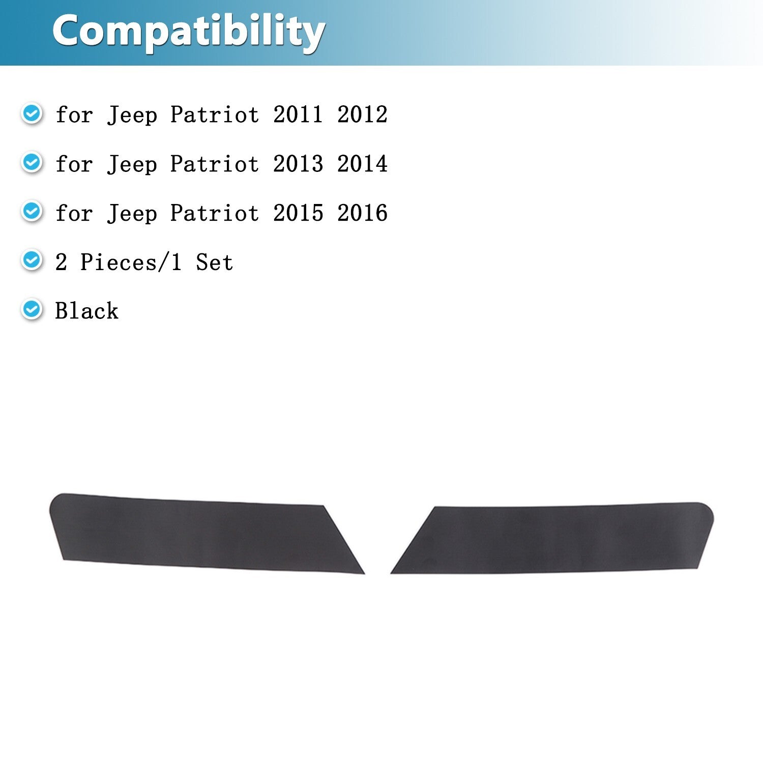 Front Turn Signal Light Lamp Sticker Decal Cover Trim for Jeep Patriot 2011-2016