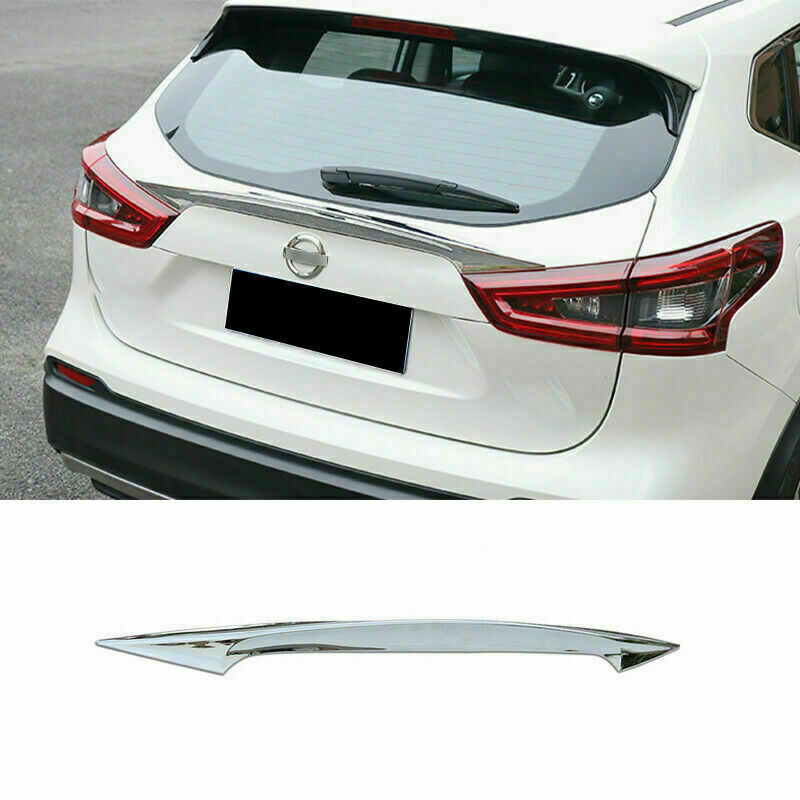 for Nissan Rogue Sport 2017-2022 Chrome Rear Trunk Spoiler Wing Flap Strip Trim