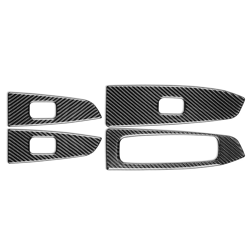 Black Carbon Fiber Window Lift Switch Panel Cover for Kia Forte Cerato K3 19-23