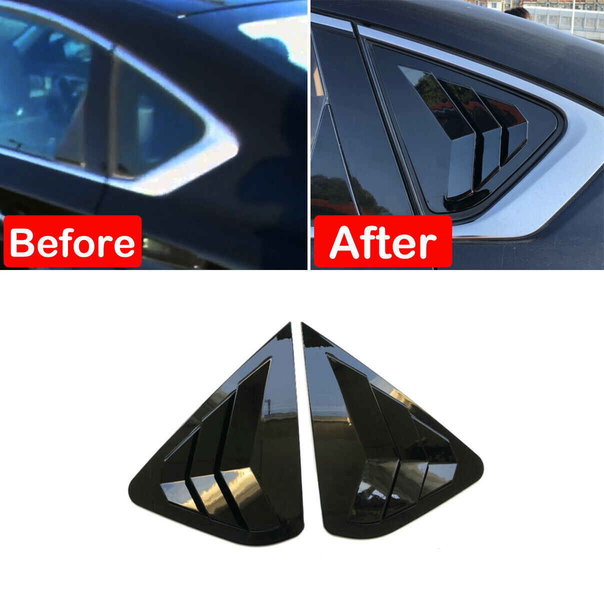 For 2013-2016 2018 for Nissan Altima Sedan Gloss Black Side Window Louver Cover Trim