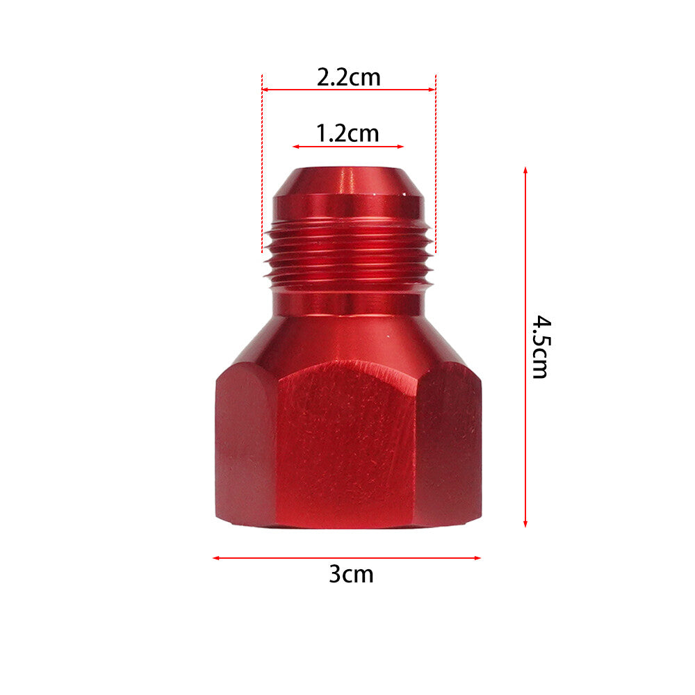 2x 12AN Female to10AN Male Flare Reducer Fitting Fuel Adapter AN12 to AN10 Red