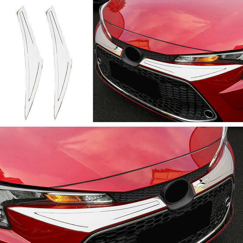 Chrome Steel Front Grille Grill Upper Trim Cover for Toyota for Corolla US 2019-2022