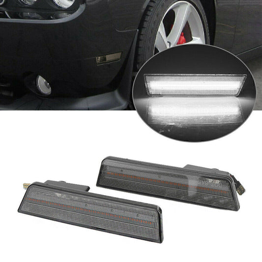For 2008-2014 2009 2010 for Dodge for Challenger Auto LED Front Side Marker White Lights