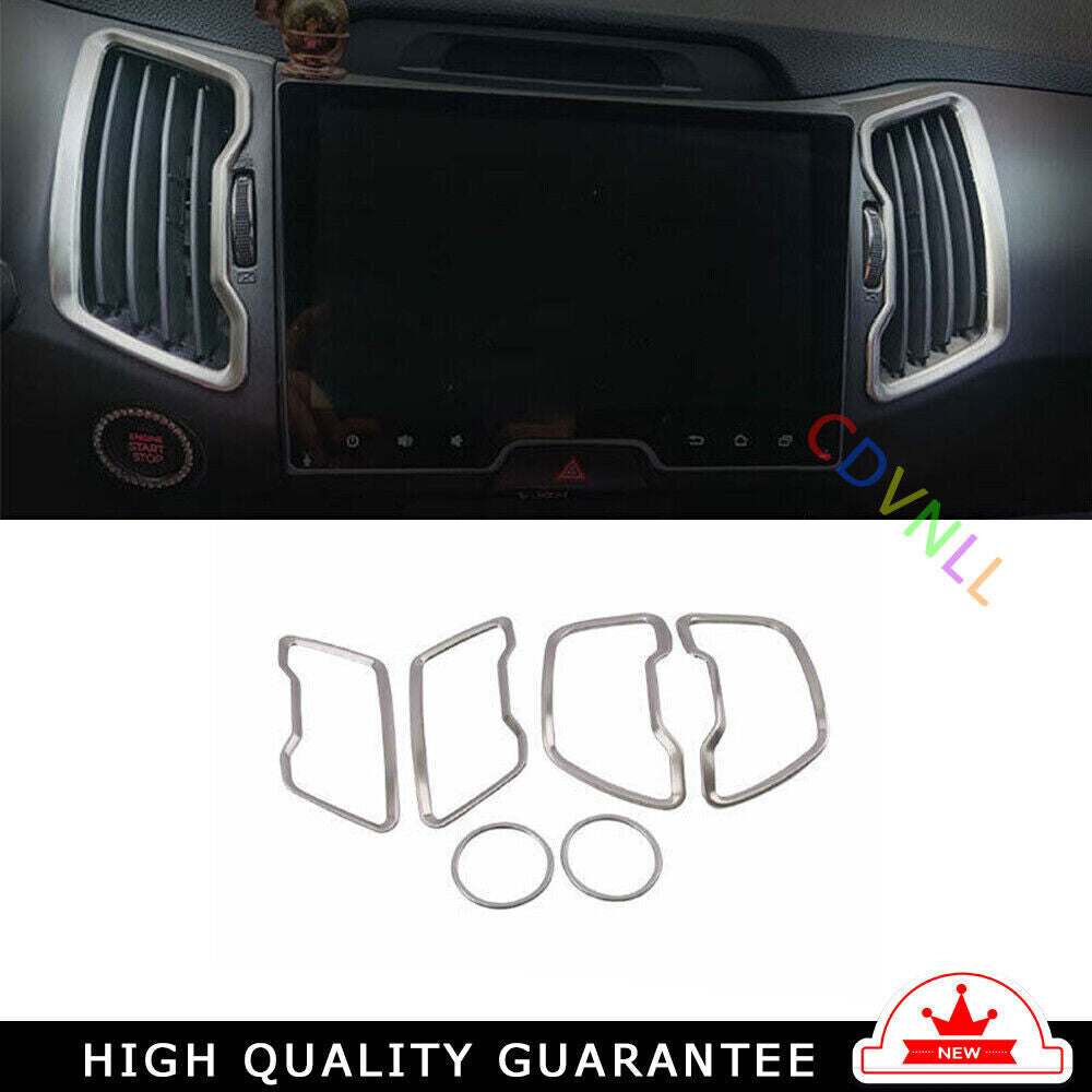 LR Middle Air Outlet Vent Cover Trim for Kia Sportage R 2011-2016 Silver Steel