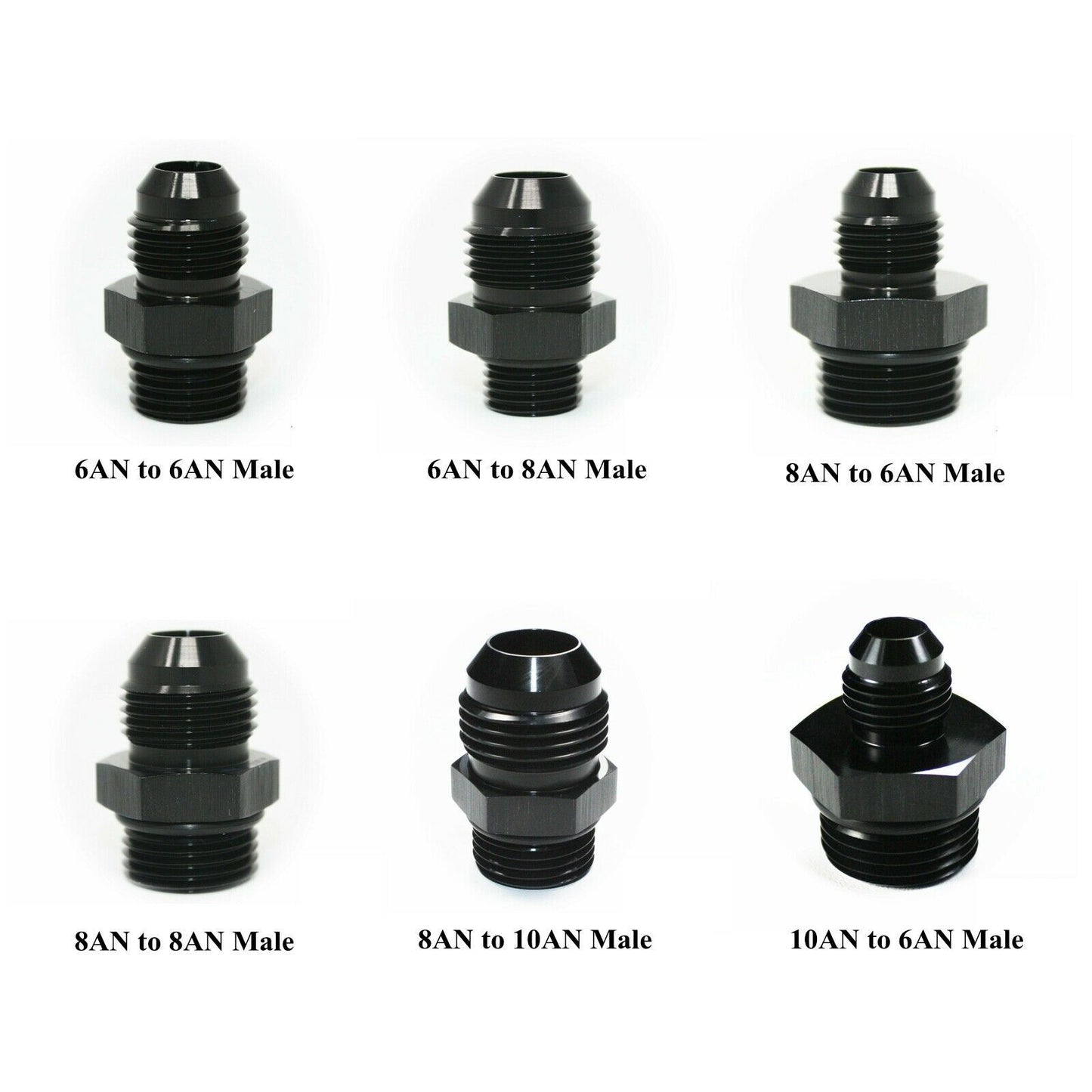 2 ORB O-ring fuel pump guide rail adapter accessories AN6 AN8 AN10 to 6AN 8AN 10AN male connectors