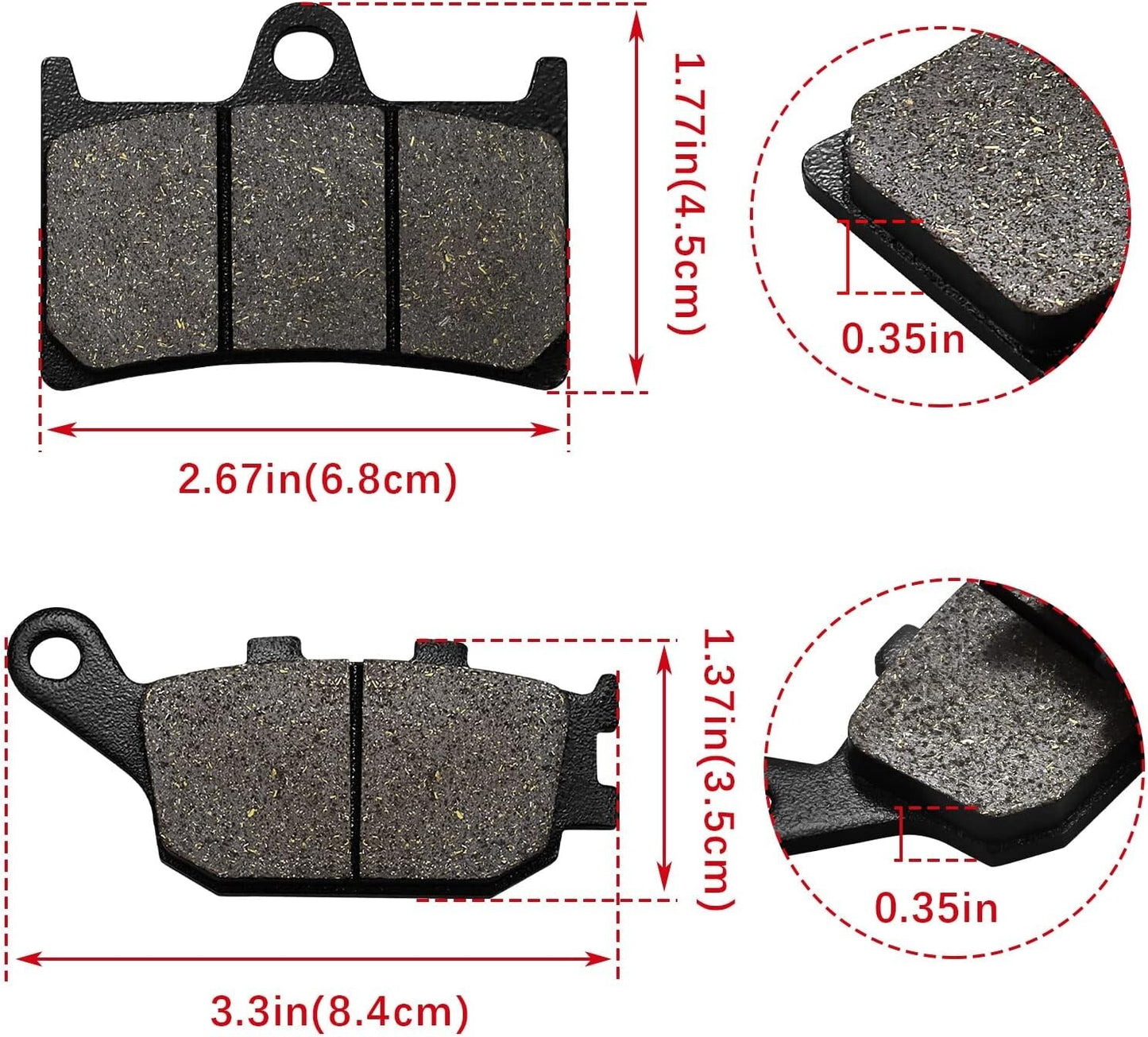 Brake Pads for Yamaha FZ1 FZ6 FZ8 YZF R1/R6/R6S 2003 2004 2005 2006 2007 YZF600R