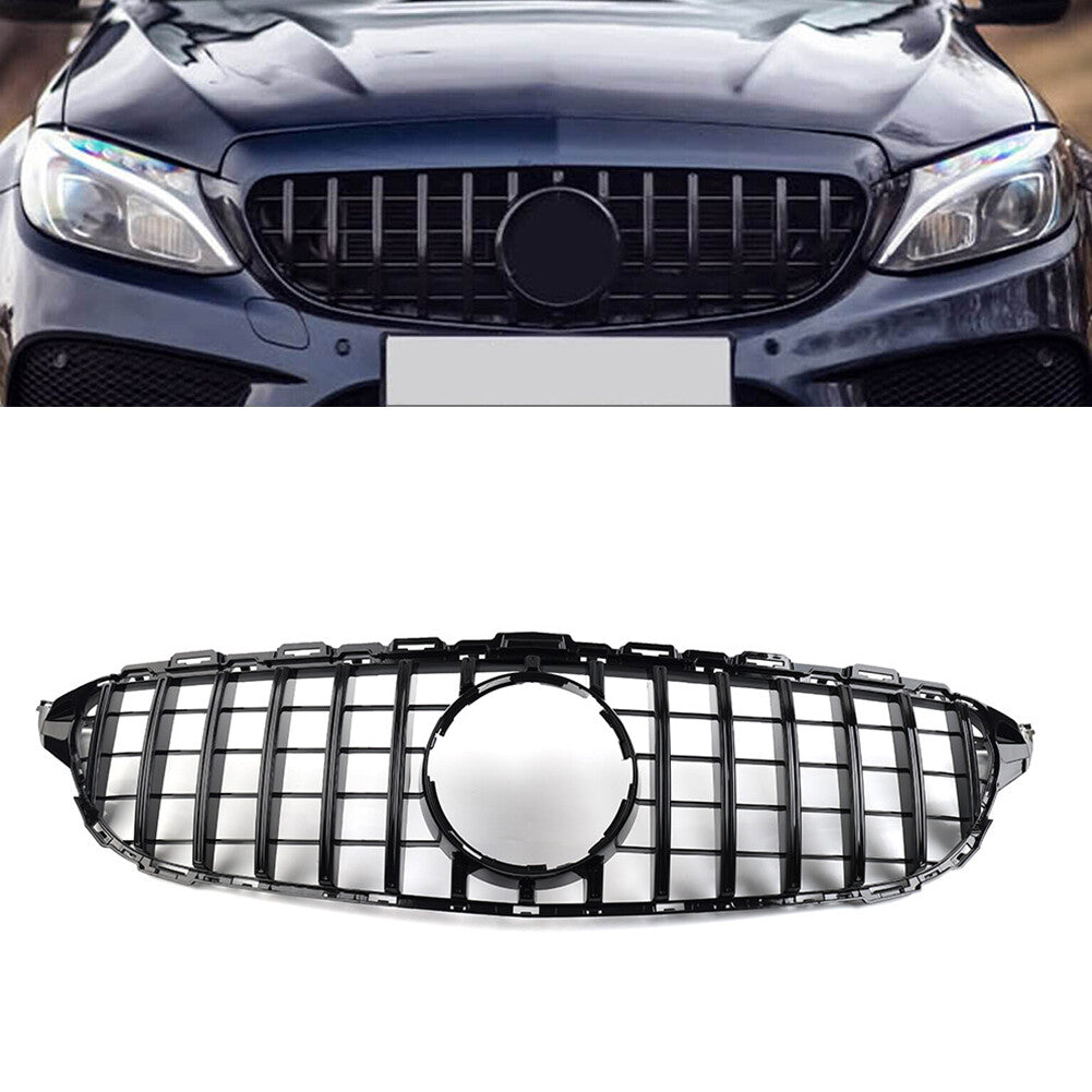 GTR Style Front Bumper Hood Radiator Grille for Benz C Class W205 2015-18 16 17