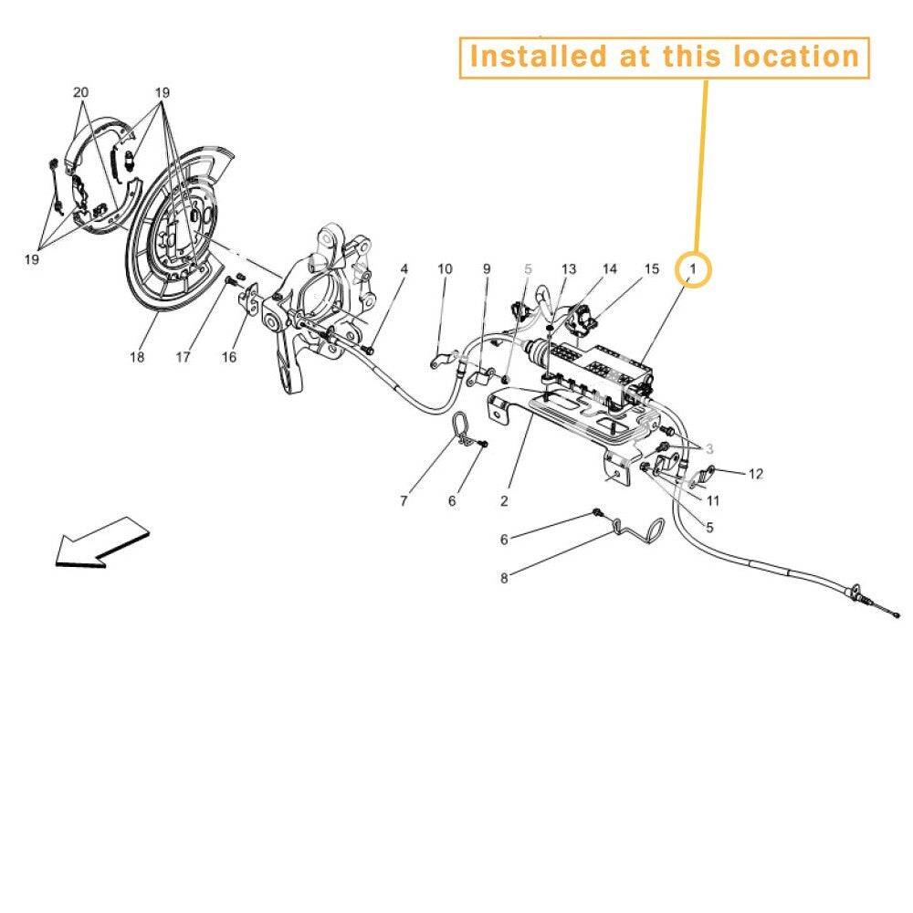 Electric parking brake actuator 670030887 for Maserati Quattroporte Ghibli 14-16