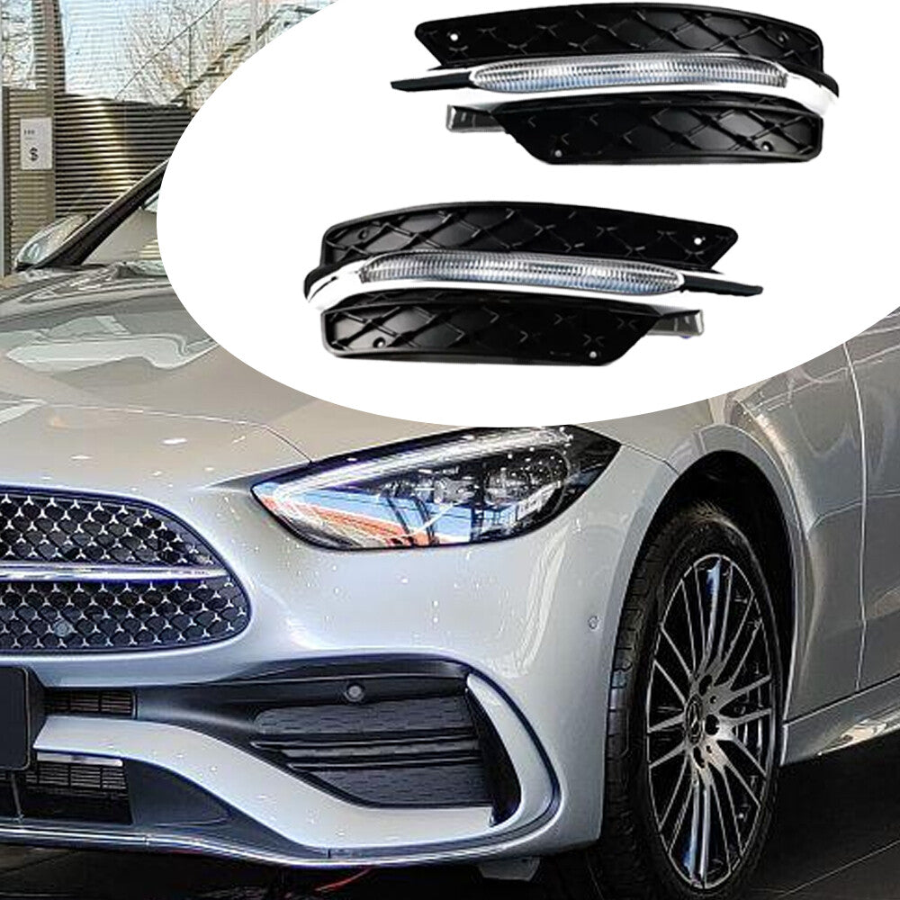 Daytime Running Light Fog Lamp DRL LED Pair Fits for Benz W204 C-Class 2013-2014