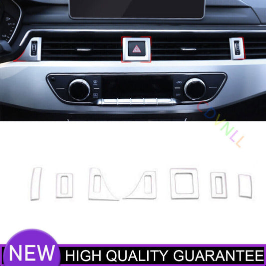 Fit for Audi A4 A5 2017-24 Matte Silver Center Console Dashboard Frame Decor 7P