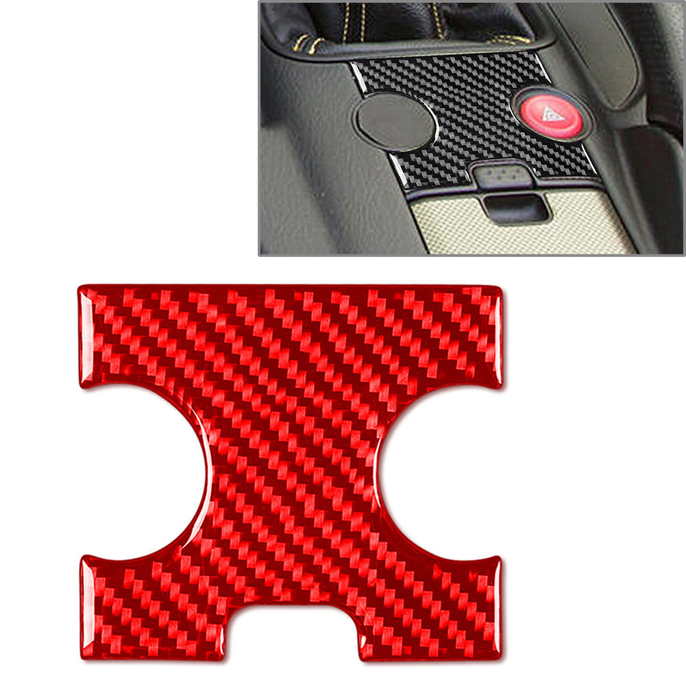 Hazard Light Button Cover Trim Fit for Honda S2000 2004-2009 Carbon Fiber Red Car