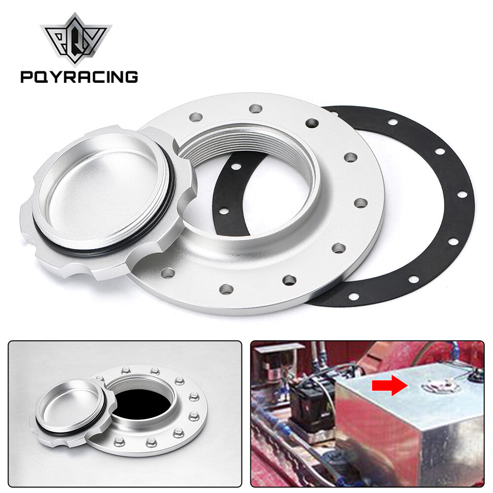 Aluminium Fuel Cell Tank Cap Filler Neck Cap 12 Hole Bolt On 3inch I.D Oil Cap
