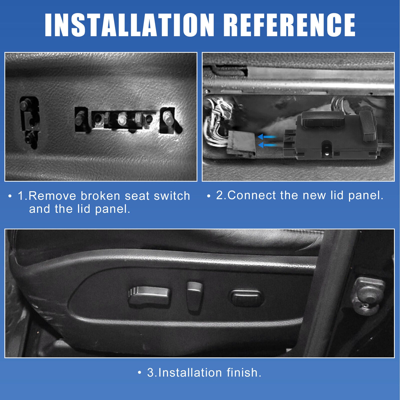 Fit for GMC for Sierra 12450254 Right Passenger Side 8 Way Power for Seat Control Switch