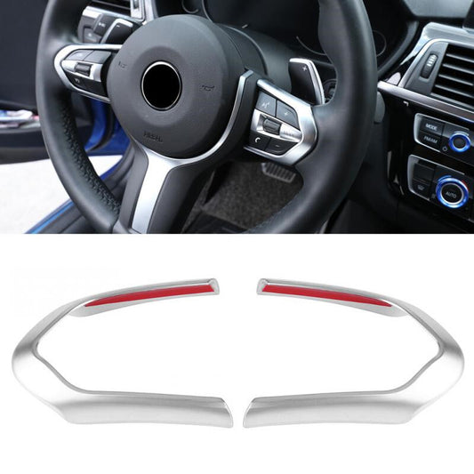 for BMW F10 F20 F13 F15 F16 X5 X6 Msport Steering Wheel Strip Frame Trim Silver