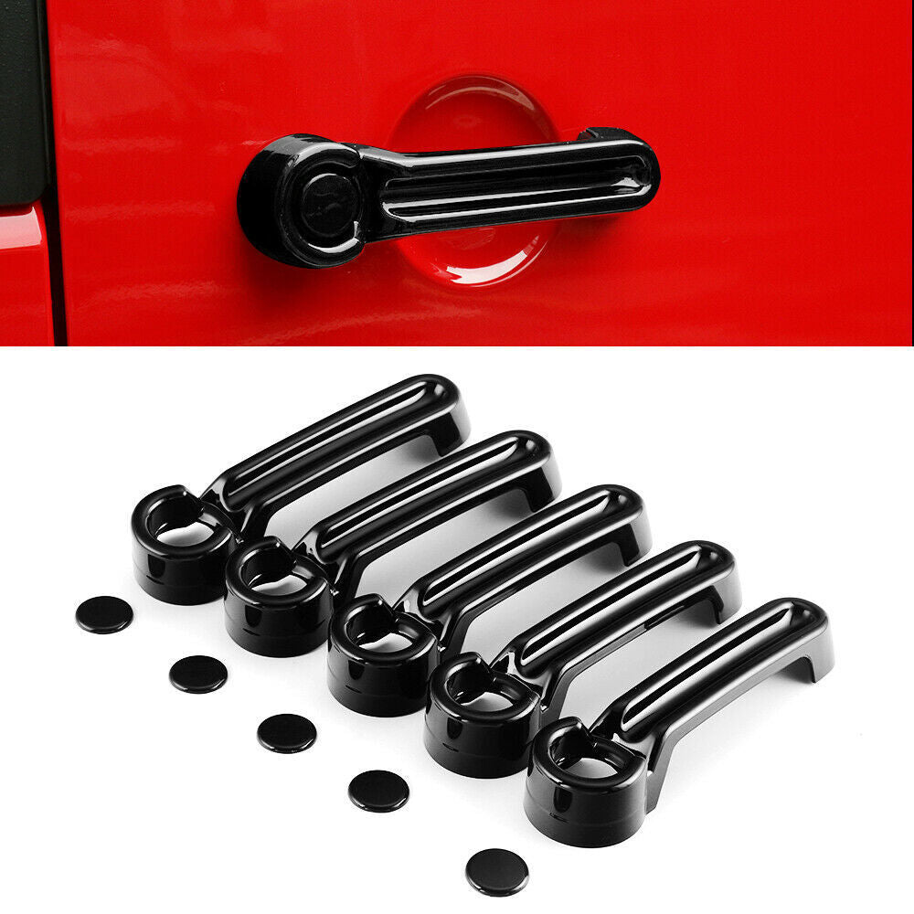 10P Black Exterior Door Handle Tailgate Cover Trim for JEEP for Wrangler JK 2007-18