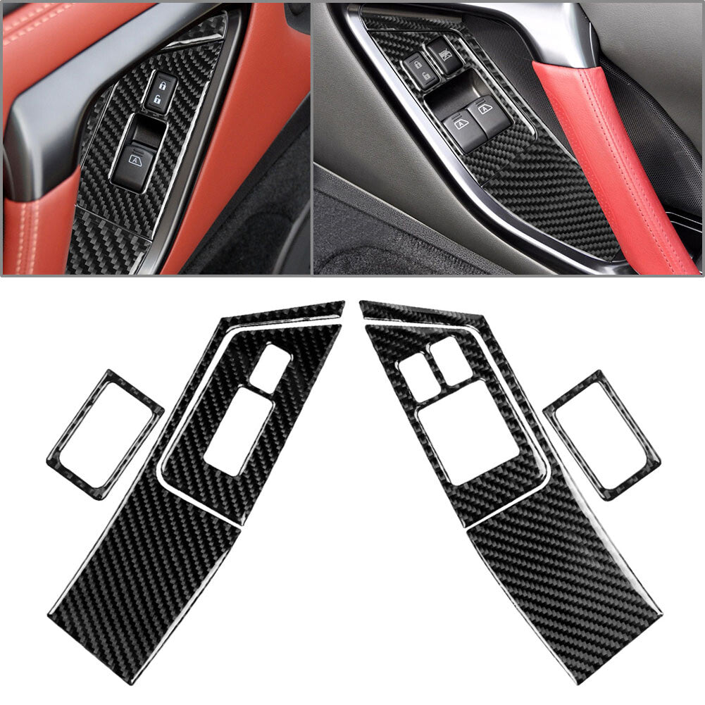 6¢ª Door Window Lift Switch Button Panel Cover Trim for Nissan GTR R35 08-16 RHD
