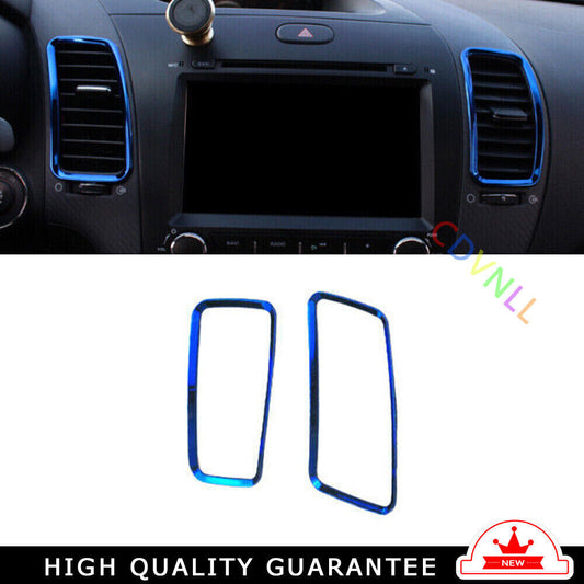 Middle Air Outlet Vent Cover Trim Car Fit for Kia K3 Forte 2014-18 Blue Titanium