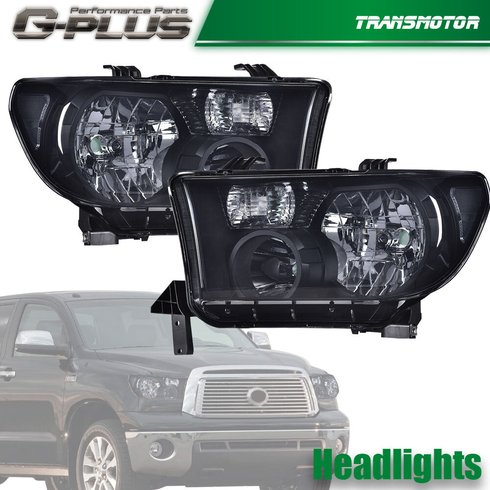 Suitable for Toyota 2007-2013 Tundra and 2008-2017 Sequoia chrome headlights (left + right -)