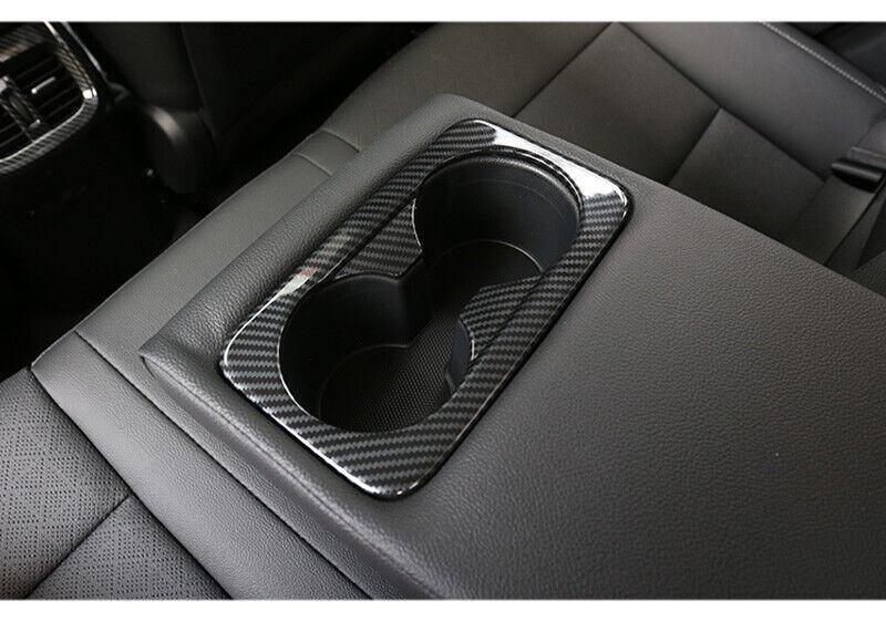 Fit for Kia K3 Forte 2019-2023 Carbon Fiber Rear Water Cup Holder Panel Trim 1pc