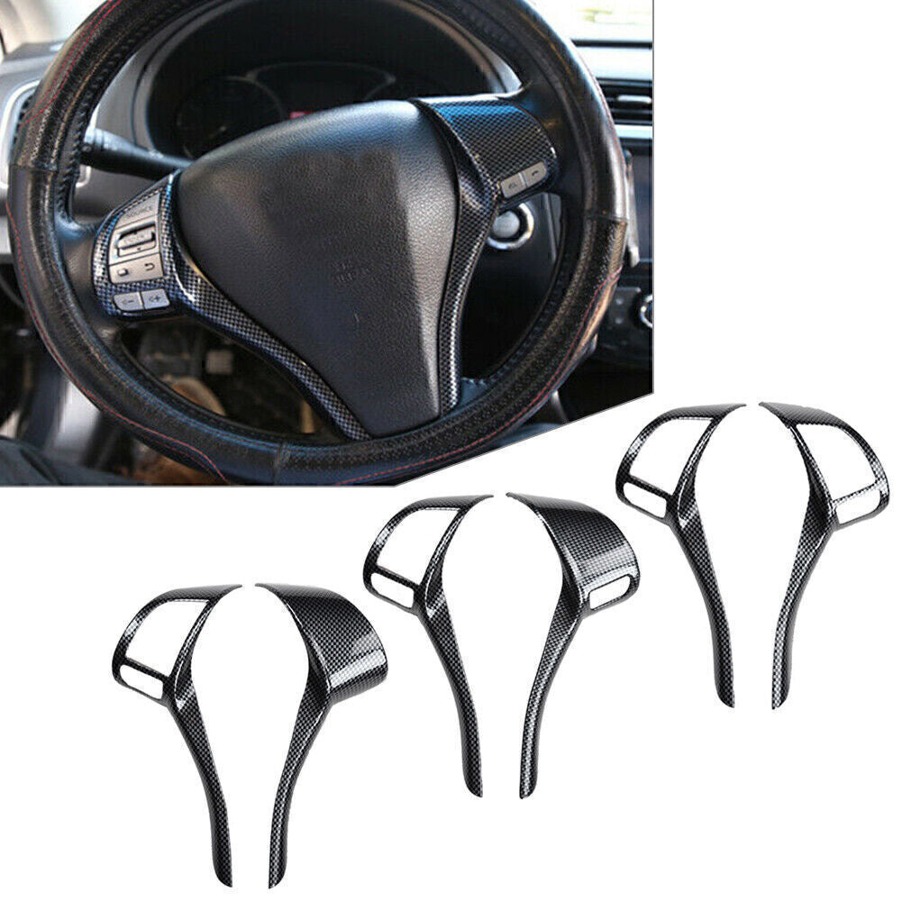 2x Carbon Fiber Inner Steering wheel Strip Trim Fit for Nissan Altima 2013-2018