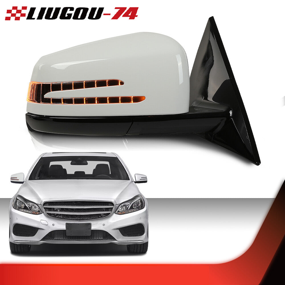 The white mirrored side for the right passenger side is suitable for Mercedes-Benz E350, E400, and E550 coupes. (10-17)