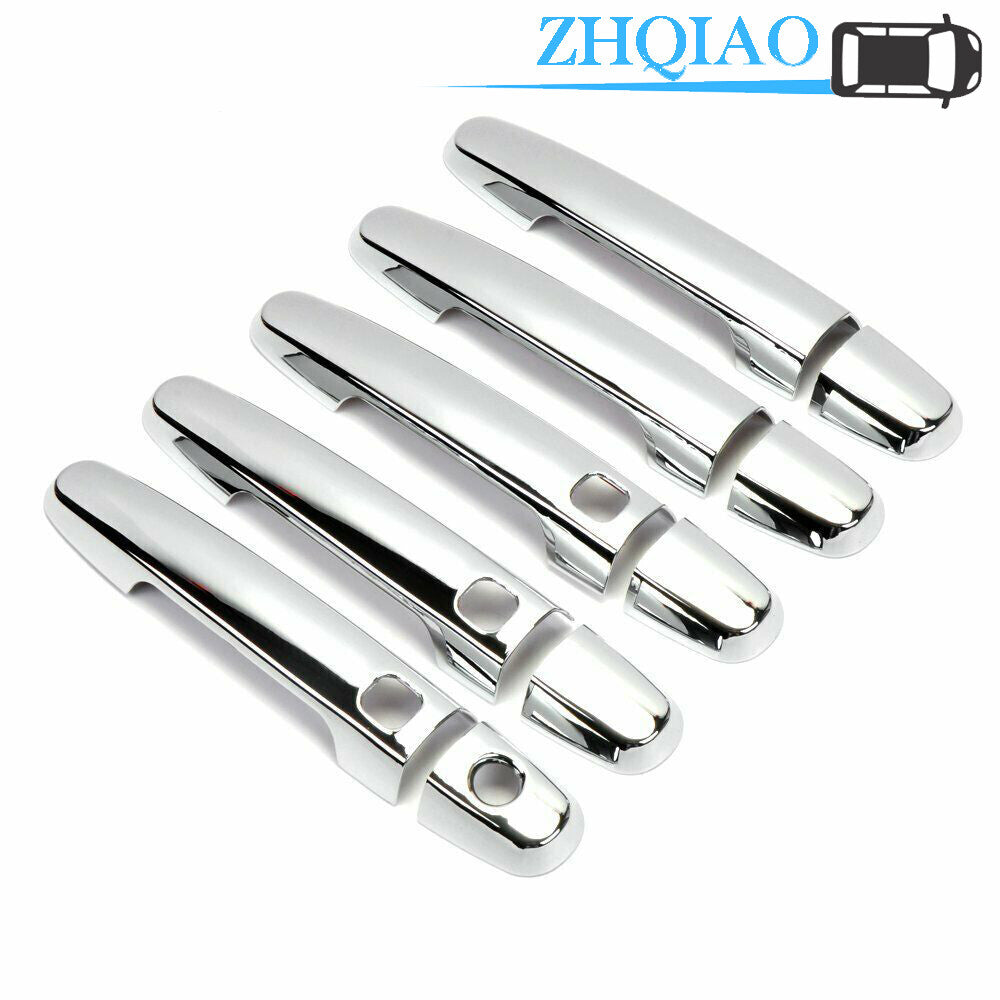 Chrome Door Handle With for Smart Keyhole Cover Trim Fit for TOYOTA RAV4 2006-2012