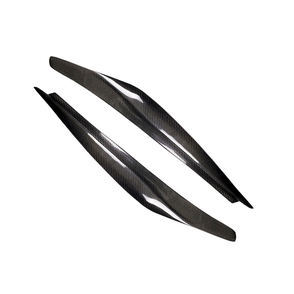 Real Carbon Fiber Front Headlight Eyelids Eyebrow Trim for Ford Fiesta 2013-2016
