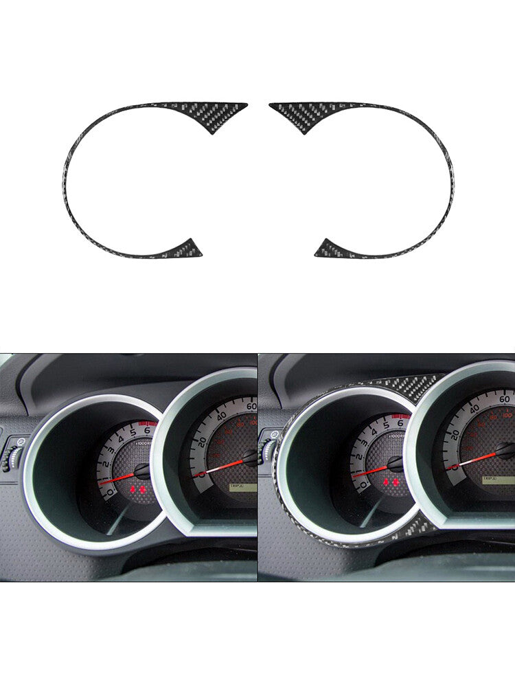 2Pcs Speedometer Frame Trim Cover Decor Carbon Fiber for Toyota Tacoma 2012-2015