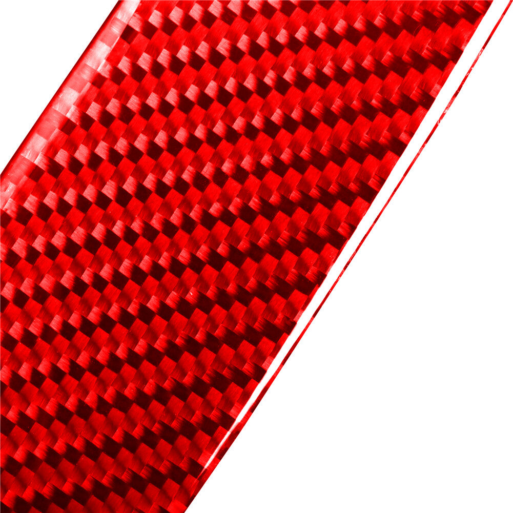 Red Carbon Fiber Inner Door Dowl's Decorative Cover Trim for Volvo V60 2010-2017