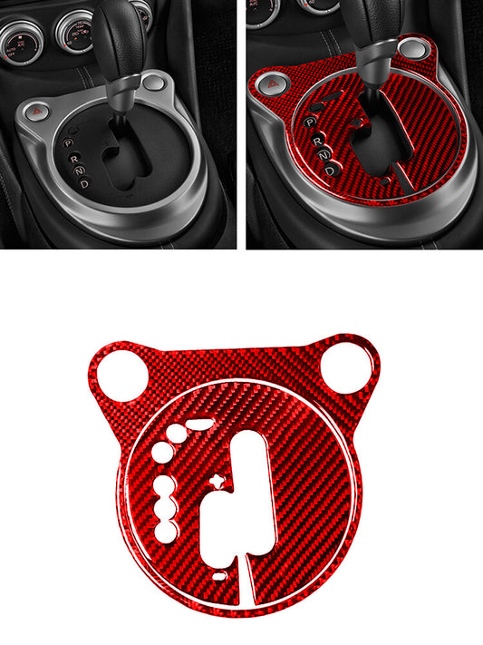 Red Gear Shift Carbon Fiber Interior Panel Cover Trim For 2009-2020 for Nissan 370Z