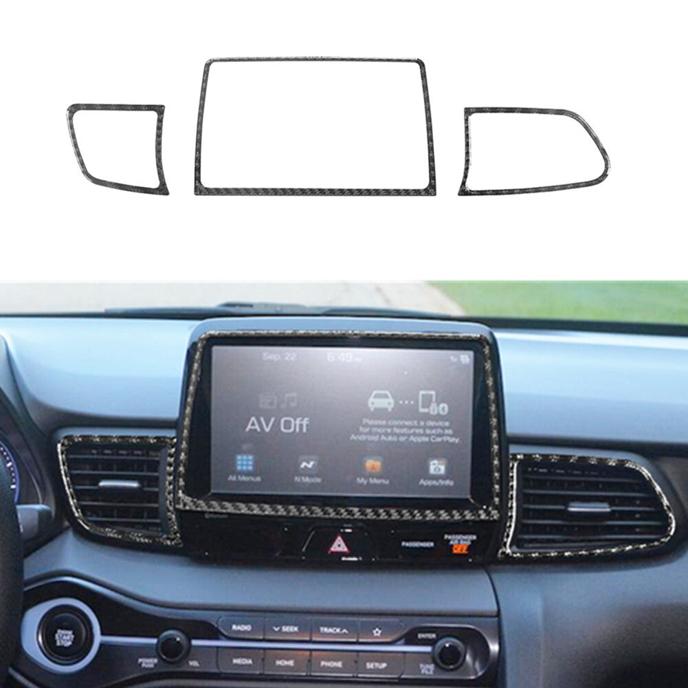 Carbon Fiber LCD Vent Frame Trim Cover for Hyundai for Veloster JS 2019-22