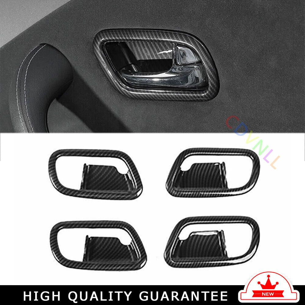 Inner Door Handle Bowl Cover Trim Fit for Nissan Armada Y62 2017-20 Carbon Fiber