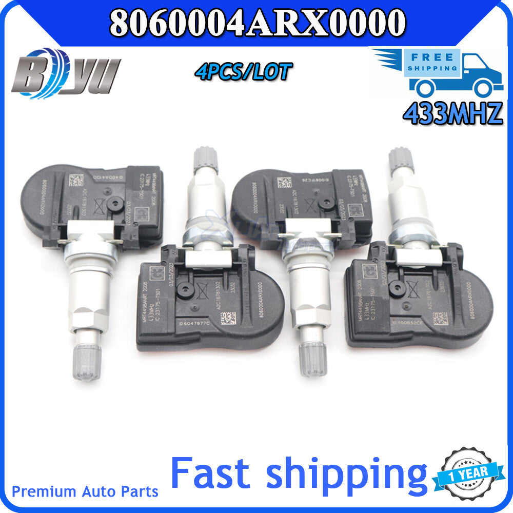 4-pack TPMS 8060004ARX0000 tire pressure sensors for Trumpchi GM6 2018-2019 433MHz