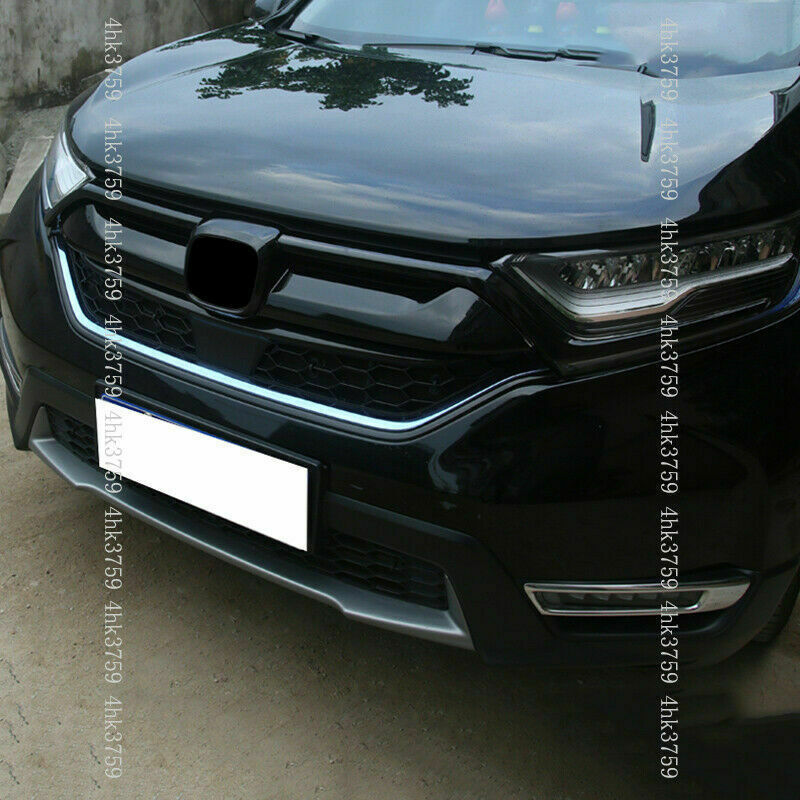 for Honda CR-V 2017-2019 Glossy Black Front Grille Grilles Moulding Cover Trim