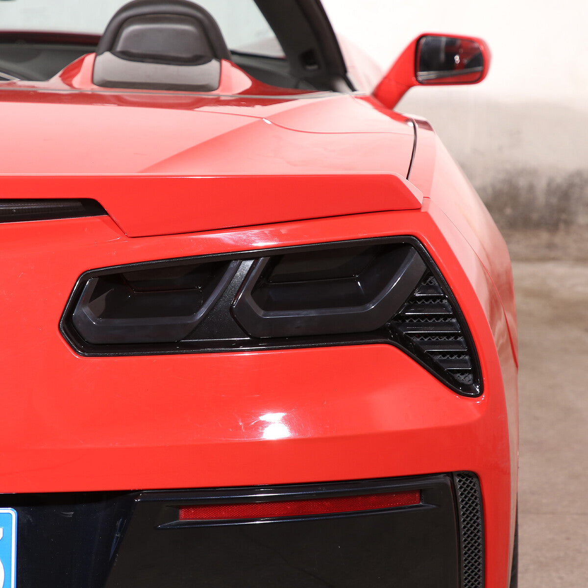 Red ABS console armrest box cover trim for Corvette C7 2014-2019
