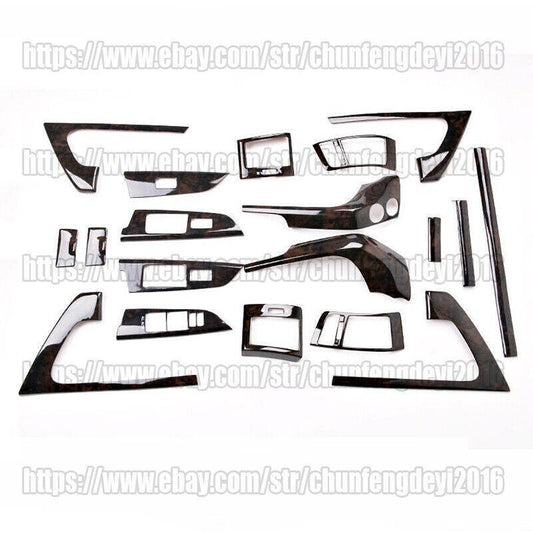 Wood Grain Full Car Dash Trim Kit Cover for Toyota for Land Cruiser LC200 2008-2015