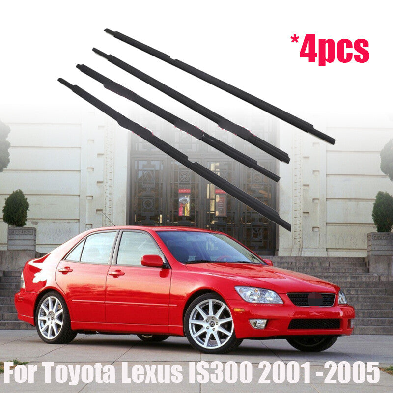 4X Door Window Belt Trim Molding for Toyota for Lexus IS300 2001 -2005 Front  Rear