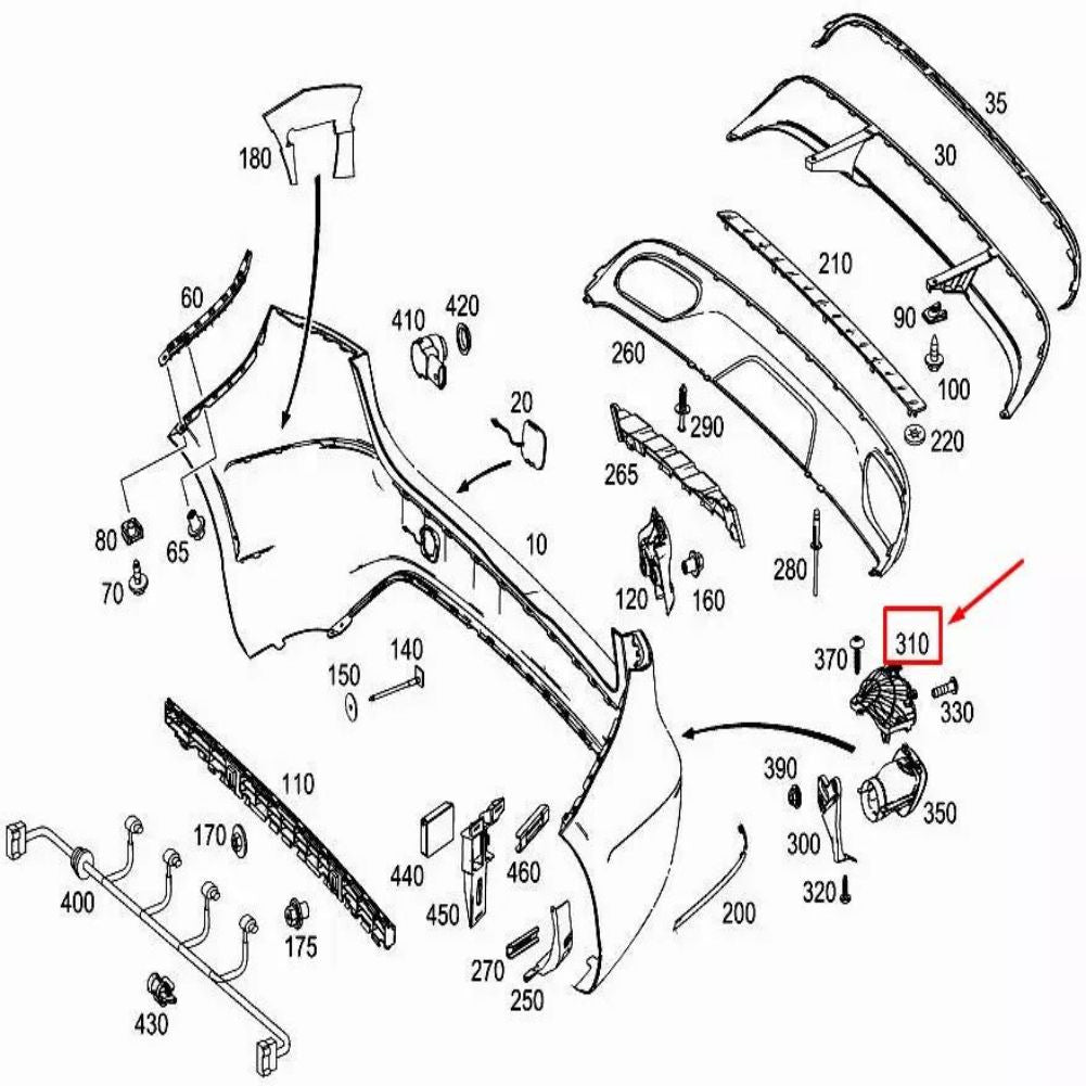 2468850614 Rear Right Bumper Exhaust Bracket for Mercedes-Benz B W246