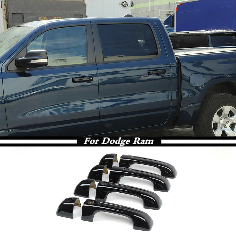 ABS Gloss Black Door Handle Trim 8 Suitable for 2019-2022 for Dodge for Ram 1500