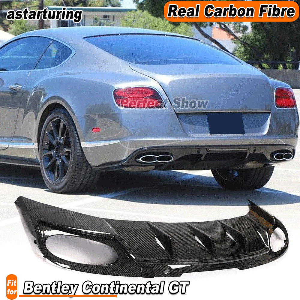 for Bentley GT 2-Door 2012-2016 REAL CARBON Rear Bumper Diffuser Lip