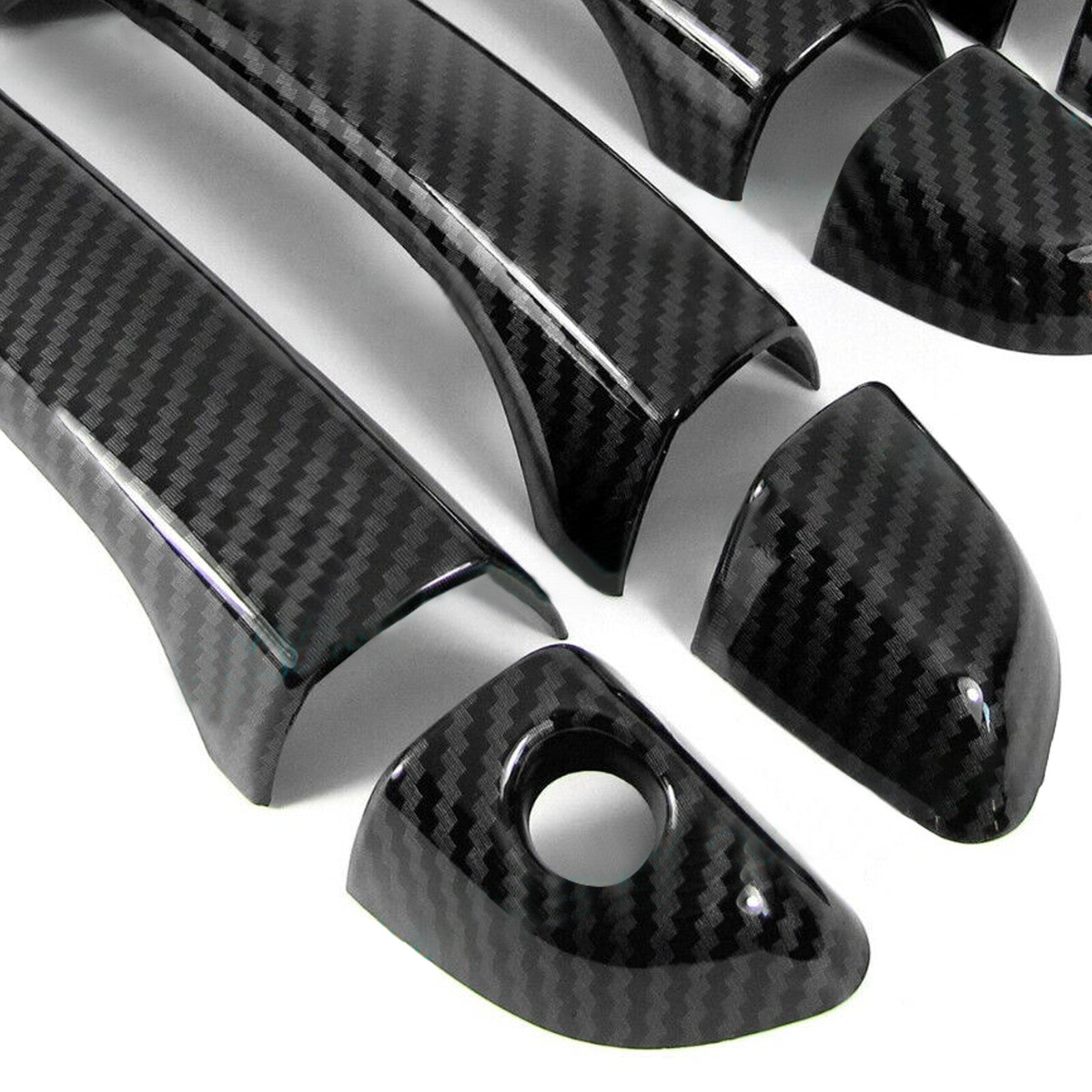 For 2017-2020 for Hyundai for Elantra Side Door Handle Covers Trims Glossy Carbon Fiber