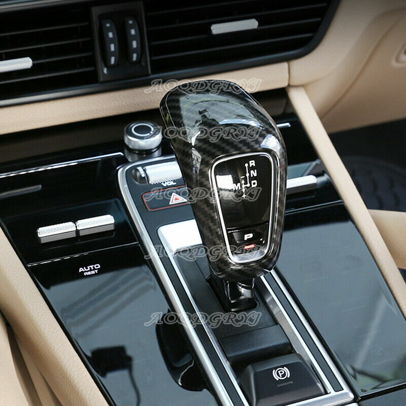 Carbon Fiber Gear Shift Knob Cover Moulding Trim for Porsche for Cayenne 2019-2023