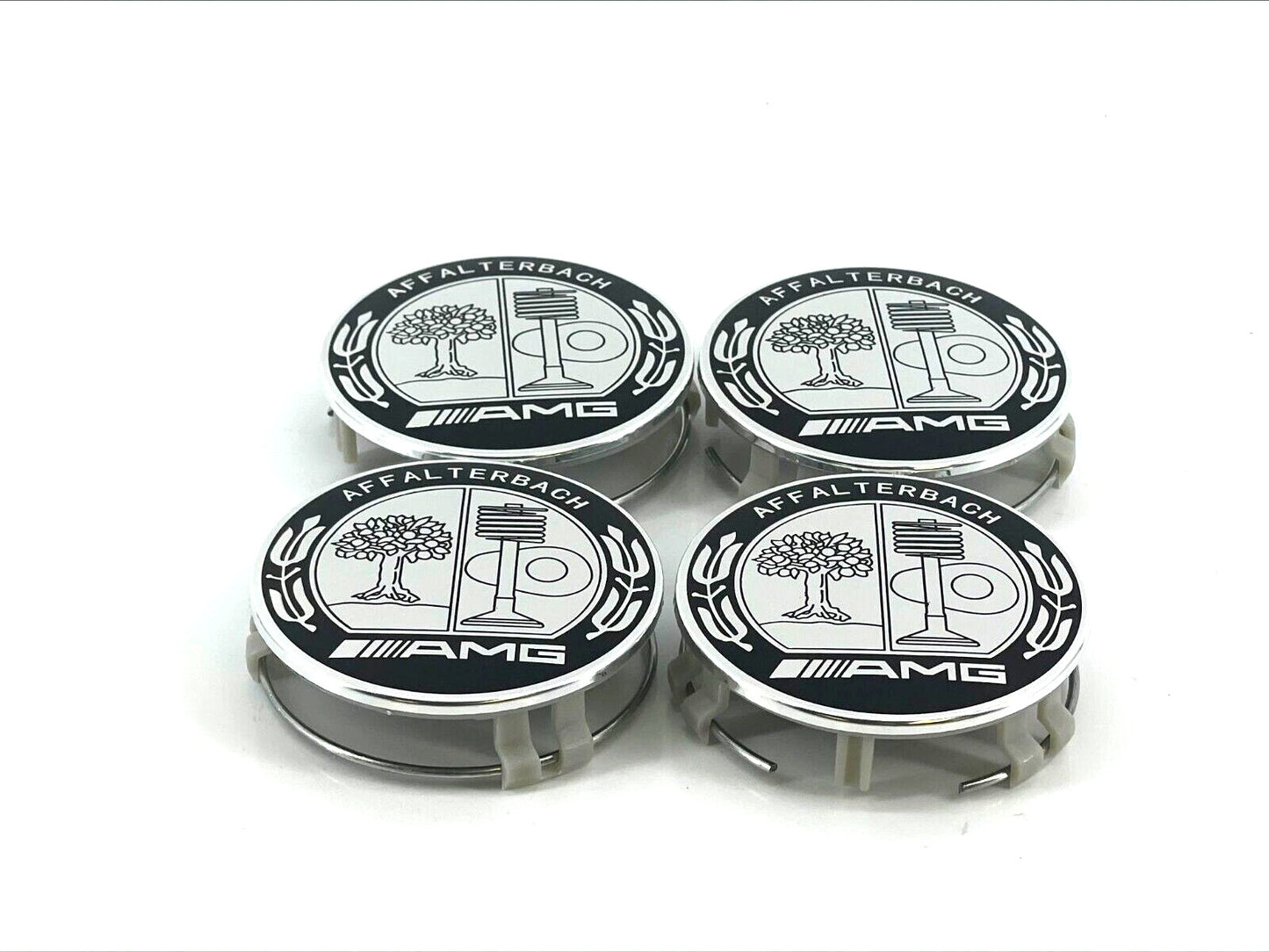 4pcs Wheel Center Caps Amg Affalterbach 75mm Wreath Rim OEO HQUALI