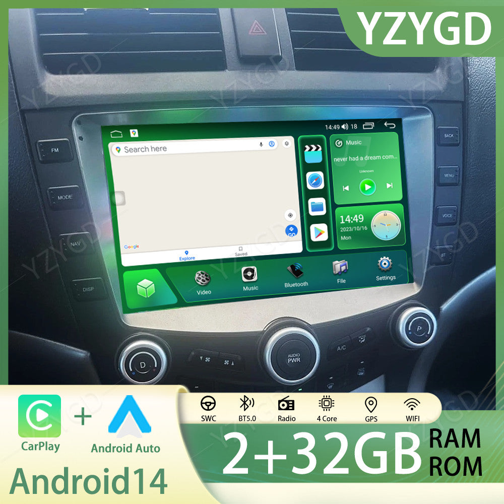for Honda for Accord 2003-2007 9 Carplay Car Stereo Radio Android 14 GPS Navi WIFI