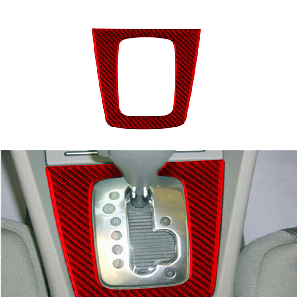 Red carbon fiber automatic gearshift frame trim for Audi A4 S4 2005-08