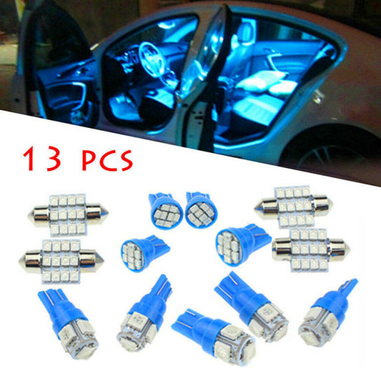 13x Car Accessories Interior LED Light Bulbs for Dome License Plate Lights 12V Kit
