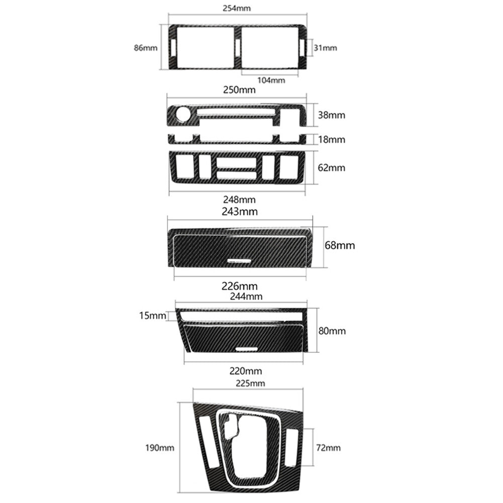 8 x carbon fiber center console trim for BMW 3 Series E46 1998-2005