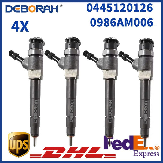 4X 0445120126 Fuel Injector for Mitsubishi YN33CRD Kobelco SK135-8 SK140-8