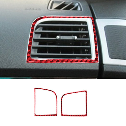 2X Carbon Fiber Side Vent Panel Frame Trim Cover for Ford Explorer 2011-2014 Red